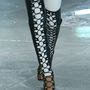Rodarte Black Embossed Over The Knee Lace Up Boot-1