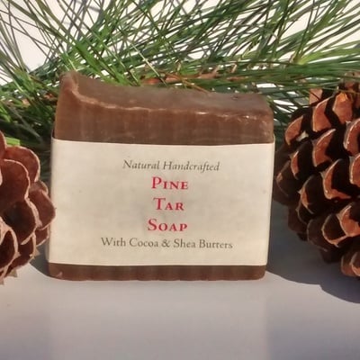 Pine tar soap with shea butter