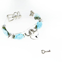 Flowers Clear spiked heart lock choker - Thumbnail 4