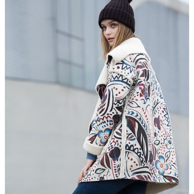 European style floral figured cotton padded jacket 15dc224