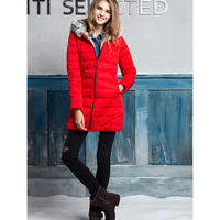 SITI SELECTED RED WOOLEN HOODED WINTER COAT 13DC823 - Thumbnail 4