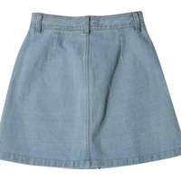 Button-Up Denim Skirt - Thumbnail 1