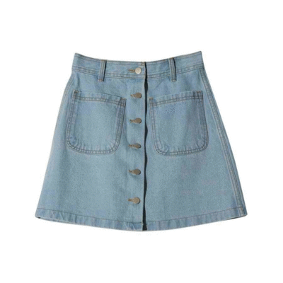 Button-Up Denim Skirt
