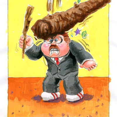 Ted ache / wrecked roosevelt color rough - garbage pail kids 2016 apple pie - Thumbnail 3