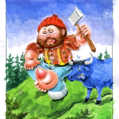 Paul bunion / busted bunyan color rough - garbage pail kids 2016 apple pie