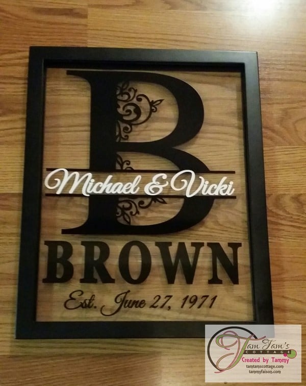 Personalized Last Name Floating Frame 11x14