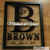 Personalized Last Name Floating Frame 11x14