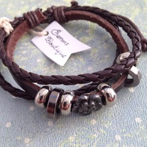 Earthy Flower Leather Bracelet