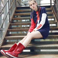 JAPANESE STREET FASHION MIXED COLORS SWEATER DRESS - Thumbnail 1