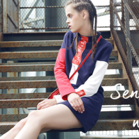 JAPANESE STREET FASHION MIXED COLORS SWEATER DRESS - Thumbnail 4