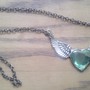 Crystal & Antique Bronze Heart and Wings Necklace-1