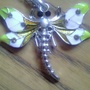 Enamel & Crystal Yellow Dragonfly Necklace-1