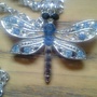 Blue Rhinestone & Crystal Dragonfly Necklace-1