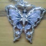 Czech Crystal & Alloy Grey Butterfly Necklace-1