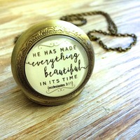 Ecclesiastes 3:11 Pocket Watch Necklace - Thumbnail 2