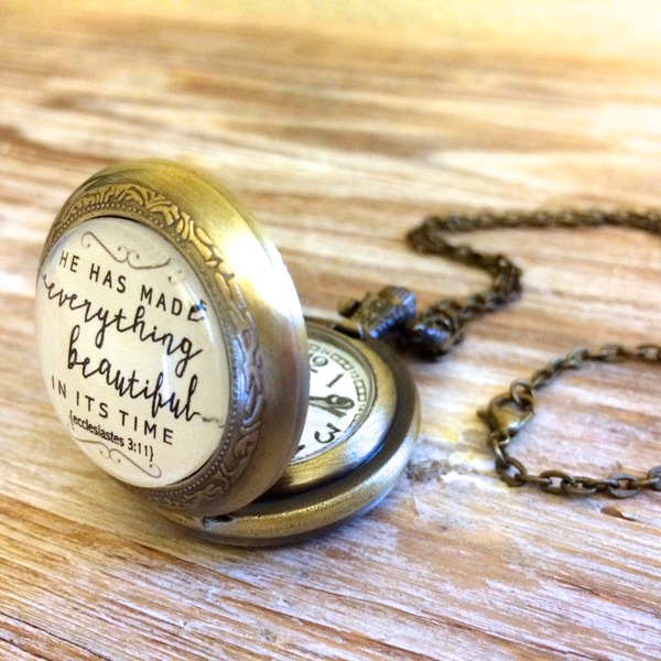 Ecclesiastes 3:11 Pocket Watch Necklace