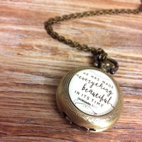 Ecclesiastes 3:11 Pocket Watch Necklace - Thumbnail 1