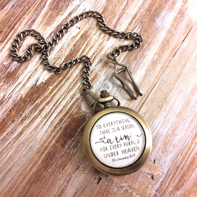 Men's ecclesiastes 3:1 pocket watch 