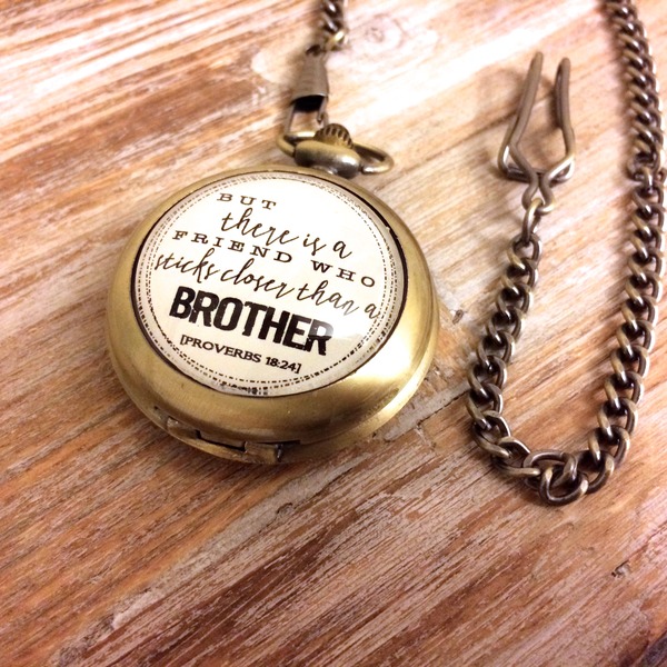 Men's Proverbs 18:24 Pocket Watch 