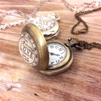 Friendship Anchored Pocket Watch Necklace - Thumbnail 1