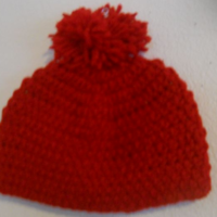 Crochet Baby Beanie Puffball Hat  - Thumbnail 1