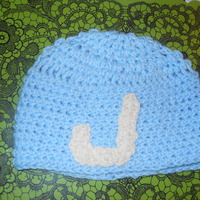 Crochet Baby Beanie Initial Hat  - Thumbnail 1