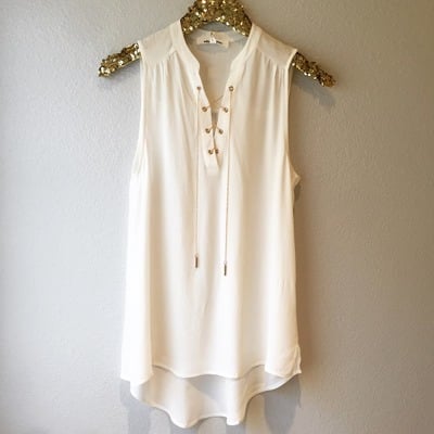 Ivory lace-up tunic - Thumbnail 5