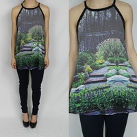 Black Striped Garden Blouse - S - Thumbnail 2