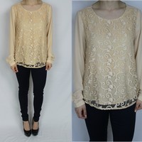 Nude Drapy Blouse  - Thumbnail 2