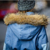 DENIM STITCHED STYLE WOOLEN HOODED WINTER COAT - Thumbnail 2