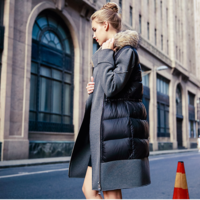 AMERICAN STYLE GRAY WARM COLLAR STITCHED LONG COAT - Thumbnail 1