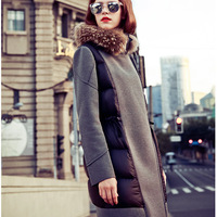 AMERICAN STYLE GRAY WARM COLLAR STITCHED LONG COAT - Thumbnail 3