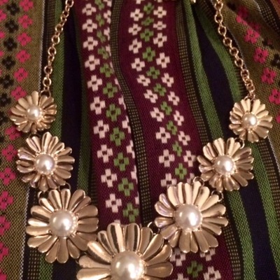 Gold floral statement necklace