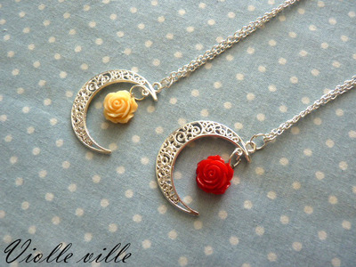 Moon with rose necklace