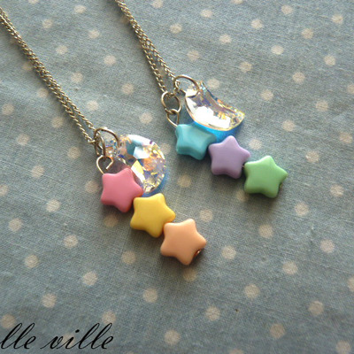 Moon and stars necklace