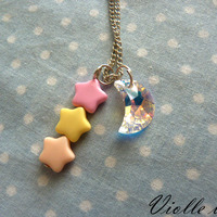 Moon and stars necklace - Thumbnail 1