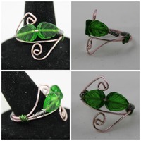 Swarovski Green Leaves Ring  - Thumbnail 1