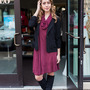 Burgandy - Sleeveless Cowl Neck Dress-1