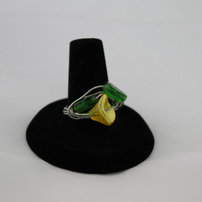 Swarovski buttercup tulip wire wrapped ring 