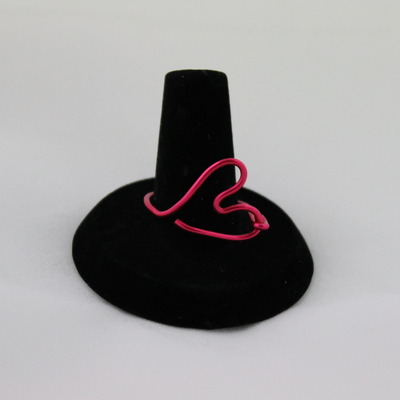 Lovers lane red heart wire wrapped ring