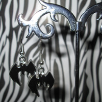 Upside Down Bat Earrings  - Thumbnail 1