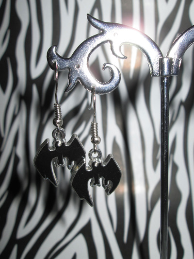 Upside Down Bat Earrings 