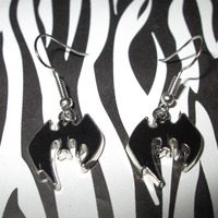 Upside Down Bat Earrings  - Thumbnail 3
