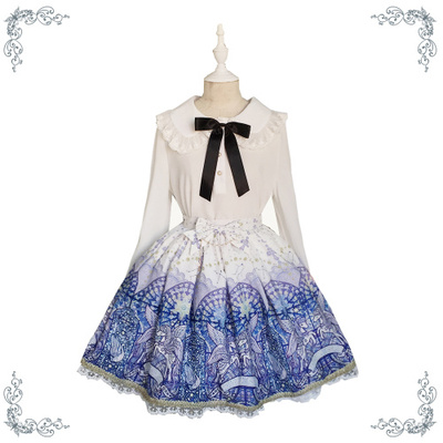 S-xl white chiffon lolita sk dress sp154041 - Thumbnail 1