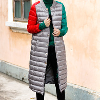 JAPANESE FASHION THREE COLORS IN ONE LONG BASEBALL COAT - Thumbnail 2