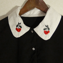 embroidered peter pan collar blouse