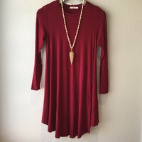 Long Sleeve Swing Dress - Thumbnail 1