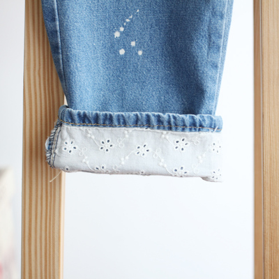 Blue mori girl pure cotton jeans casual pants trousers sp154030