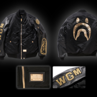 FORCE FLIGHT MA-1 FAUX COW LEATHER BLACK GOLD JACKET - Thumbnail 3