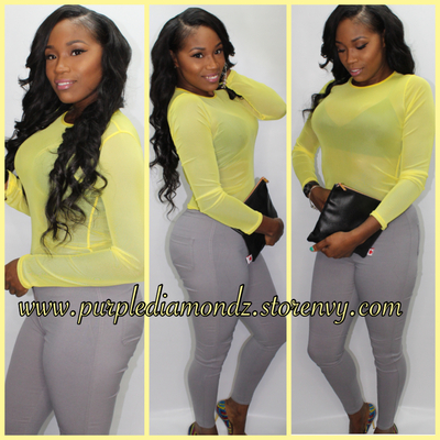 Yellow Mesh Top